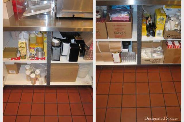 Serving Supplies Storage Cabinets Before and After