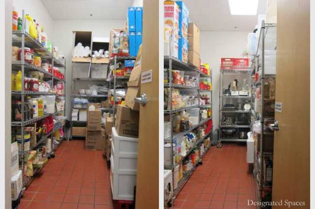 Food Pantry Storage Before and After