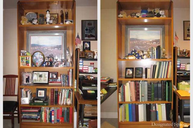 Bookshelf Before and After